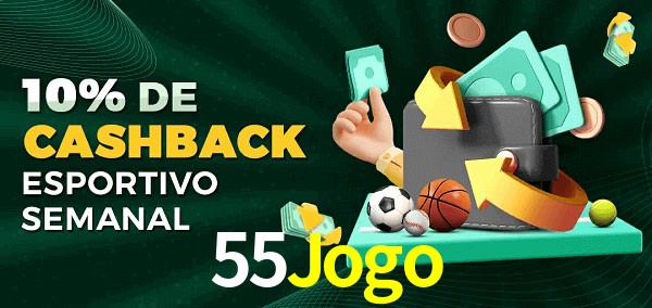 10% de bônus de cashback na 55Jogo